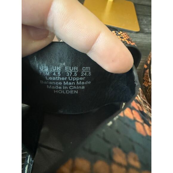 Naturalizer Holden Brown Orange Snake Platform Sandals Sz. 7.5 - Picture 3 of 7